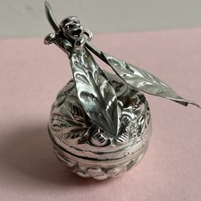 miniature silver lidded emery pin cushion