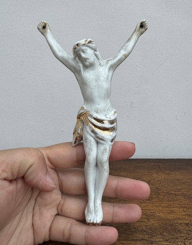 Antique porcelain crucifix - porcelain,