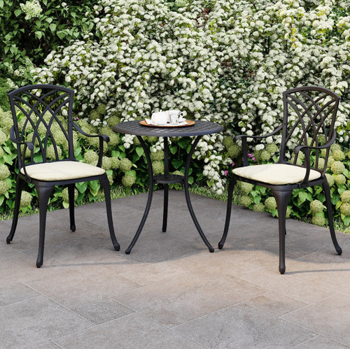 Cast aluminium bistro table - aluminium,