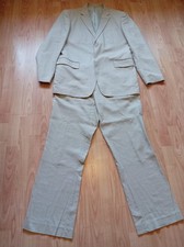 Butler & Webb Beige Linen Blend Suit Jacket 42 Long Trousers 36 Waist 32 Leg