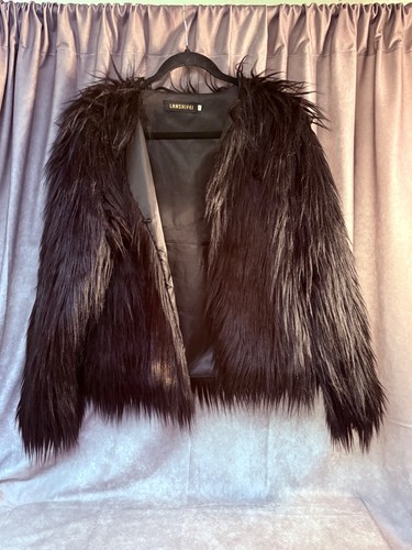 Lanshifei black shaggy faux - black,