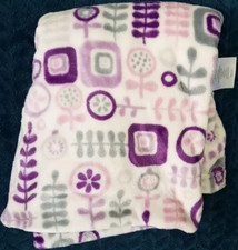 Little Miracles Purple Floral Blanket Fleece Plush Costco pink grey white