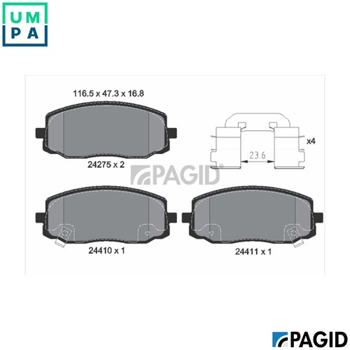Brake pad set - pad,