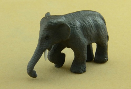 Ceramic elephant with tusks - ceramic,