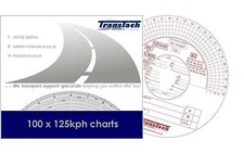 125 Kph RED Tachograph Combi Charts, 100 per box; certified to ISO9001