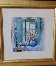 Window Bay Window Floral Art Print by Andres Orpinas, Summer Flowers, VGC 