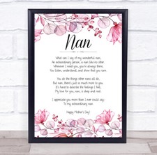Mothers Day Poem Pink Floral