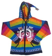 Vintage Ecuador Knitwear Handmade in Ecuador Wool Blend Patterned Jumper - Med