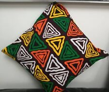 Cushion Cover  16×16 Multicoloured Handmade Cotton African Print Fabric 