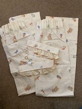 Vintage Nursery Bedding Babies R Us Bruin Teddy Bear Pencil Pleat Curtains Pair