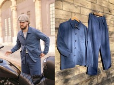 60s Style Washed Indigo Blue
