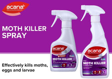 Acana Spray Carpet Fabric Moth Killer Lavender Freshener Treat Egg Larvae UK New