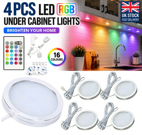 4pcs rgb led under - under, cabinet