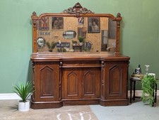 Antique Mahogany & Oak Sideboard Mirror Very Large Victorian Cabinet Service 