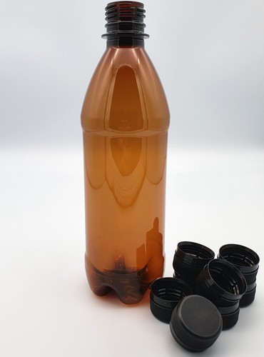 Amber plastic 500ml pet screw - pet,