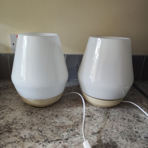 White milk glass table lamps - white,