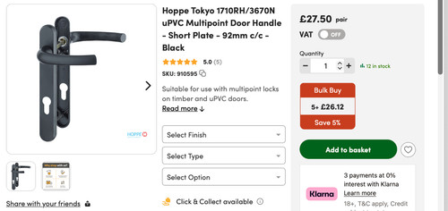 Hoppe tokyo multipoint handle - tokyo,