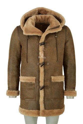 Mens sheepskin duffle coat fur - mens,