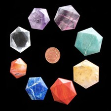 1 x Faceted Worry Stone Flat