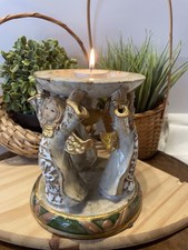 Ceramic 3 Angel Tealight Holder Christmas Decoration Ornament Candle Tea Light +