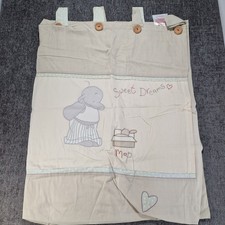 izziwotnot Cotton Nursery Curtains Lined Tab Top Picture Embroidered 160 X 128cm