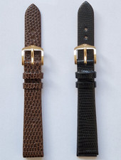 Hirsch  Genuine Lizard Watch Strap Gold Coloured Buckle