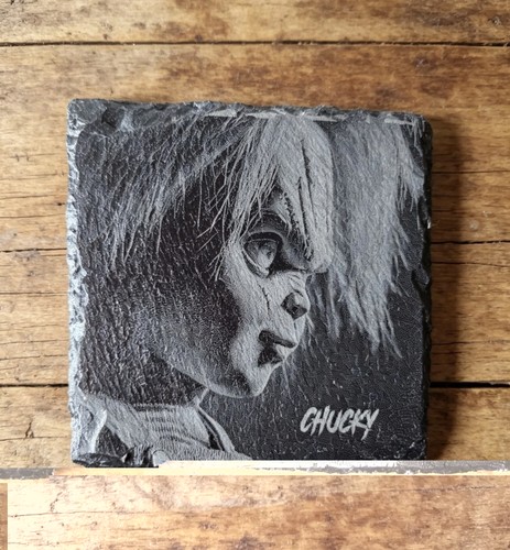 Chucky slate coaster engraved - chucky,