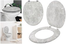 Grey Marble Effect Toilet Seat