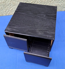 Vintage CD Storage Unit, Black Ash Wood, Holds 40 CD's,  2 Drawers