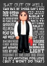 Inspired by Meatloaf Bat out of Hell Card Blank inside Birthday NOT 3D