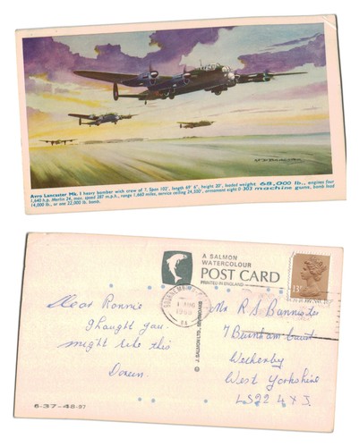 Postcard avro lancaster - -, mk