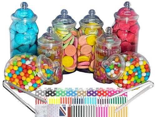 Assorted plastic sweet - plastic, jars