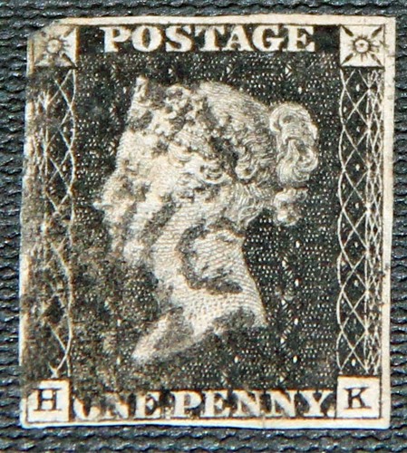 1840 penny black with - qb, 1d
