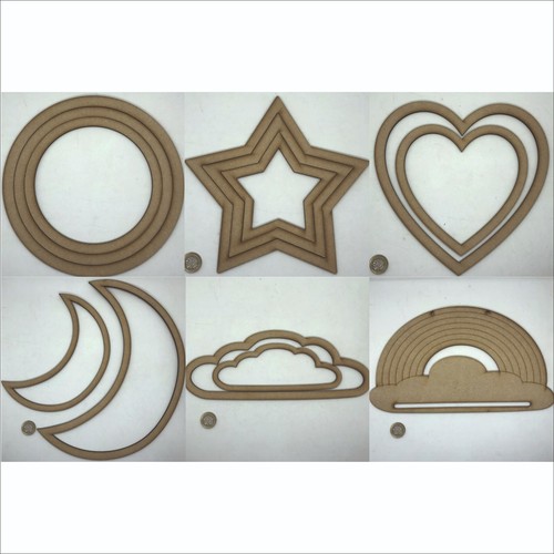 Wooden shape macrame - macrame, x2