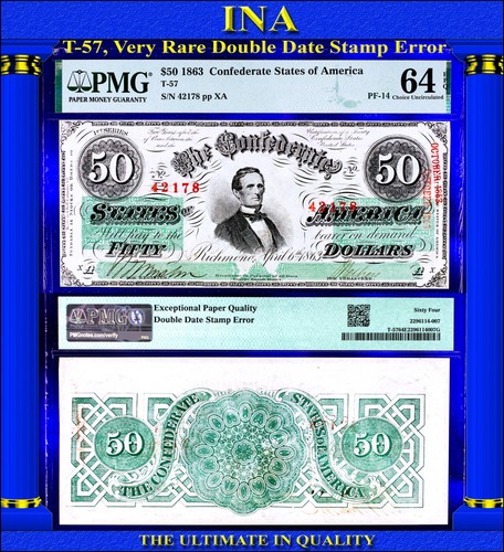 1863 confederate doubled - $50,