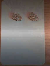 Brand New Ladies SIlver Tone Heart Stud Earrings