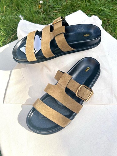 Zara khaki suede - zara, triple-strap