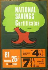 1960’s National Savings Certificates Poster SP459 - 12th ISSUE £1 becomes 25/-