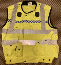 Yaffy Ex-Police Issue Yellow Hi-Vis Reflective Utility Vest Size XL/Reg- Used