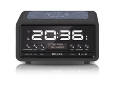 Bedside DAB/FM Radio with Wireless Phone Charging and Alarm - Roxel Nod - Black