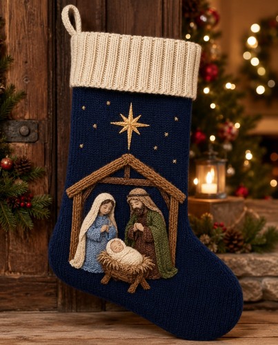 Nativity christmas stocking - christmas,