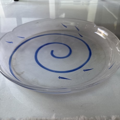 Clear glass serving plate with - plate,