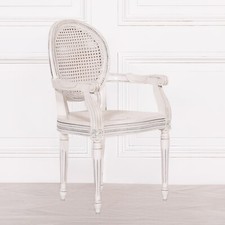 French Rococo White Rattan