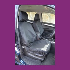 Isuzu D-Max 2012-2021 Black Waterproof Tailored Pair Front Seat Covers UK MADE
