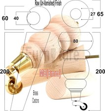 2x Furniture Castor Legs & 2x Angled Solid Wooden Feet M8 Chairs Sofa 200mm High