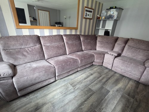 Grey faux suede corner - suede,