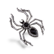 Beautiful Antique Stylish Gothic SILVER Spider Rhinestone Brooch PIN Jewellery
