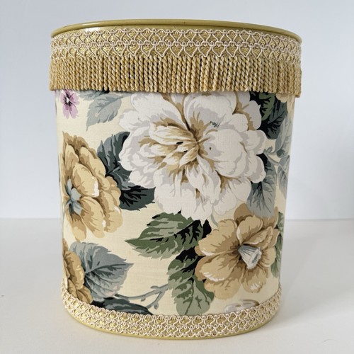 Vintage floral fabric gold - vintage,