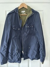 Gant Rugger ‘The Doubler’ Navy Lightweight Hooded Jacket With Liner Medium 20.5”