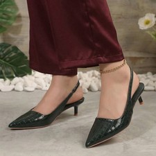 Women Slingback Kitten Heel
